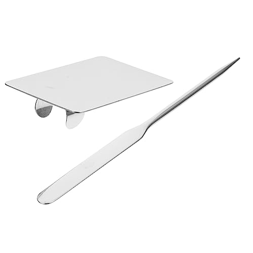 Beatifufu Professional Makeup Palette with Mixing Spatula Foundation Blending Tool Stainless Steel Plate for Easy Application