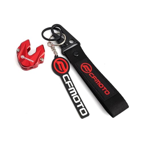 TT719 Key Chain Key Ring Key Shell Compatible with CFMOTO Ibex 450/450SS/450NK/450CLC/675SS/675NK/Ibex 800/800NK/300SS/300NK,Red Logo Red Shell,CFMOTO Ibex 450 accessories,CFMOTO 450SS Accessories