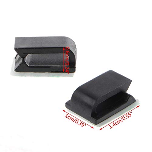 Wire & Cable Connectors 100 Pcs Self-adhesive Wire Tie Rectangle Cable Mount Clip Clamp Black/White 28TC - (Color: Black)