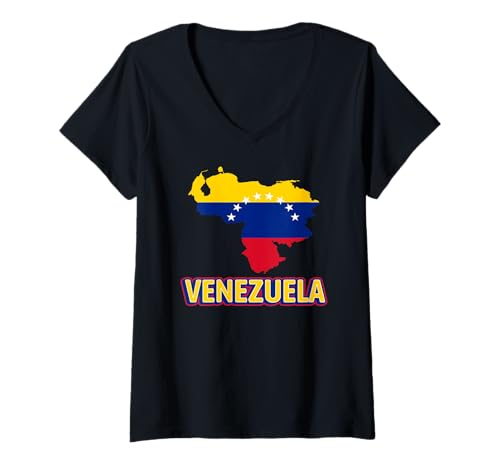 Donna Venezuela Pride Bandiera Venezuelana Caracas Venezuela Latino Maglietta con Collo a V