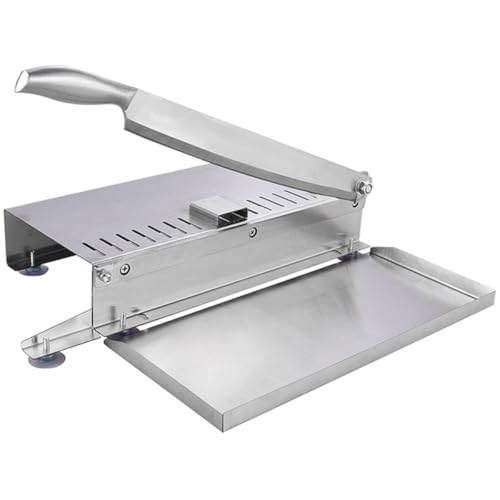 Zerodeko Cortadora Manual de Carne Inoxidable para Hogar y Restaurante Cuchillo de Carnicero para Cortar Carne Congelada Pollo y Pescado Resistente y Multifuncional