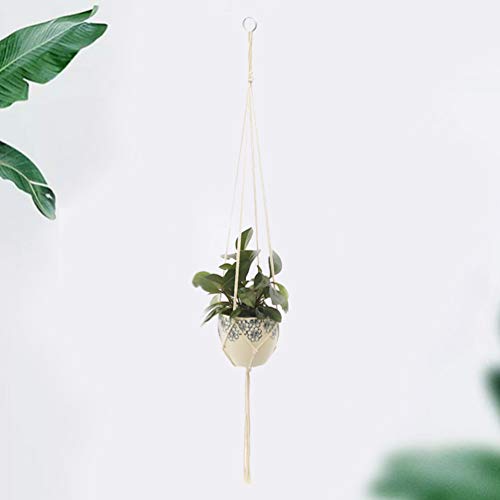 DOITOOL Cesto de vaso de flores para pendurar à mão - bolso de rede de corda de algodão tecido, cest