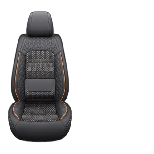 Housse de siège auto universelle en cuir et soie glacée premium pour voiture 5 places gris