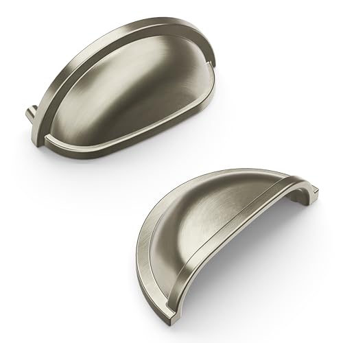 Hickory Hardware P3055-15 Williamsburg Collection Cup Pull central de 7,6 cm, níquel acetinado