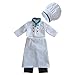 Produktbild Fenteer Stilvolle Chef Uniform Anzug Kochjacke Hosen Hut Schütze Set Für 18 Zoll Puppen, weiß