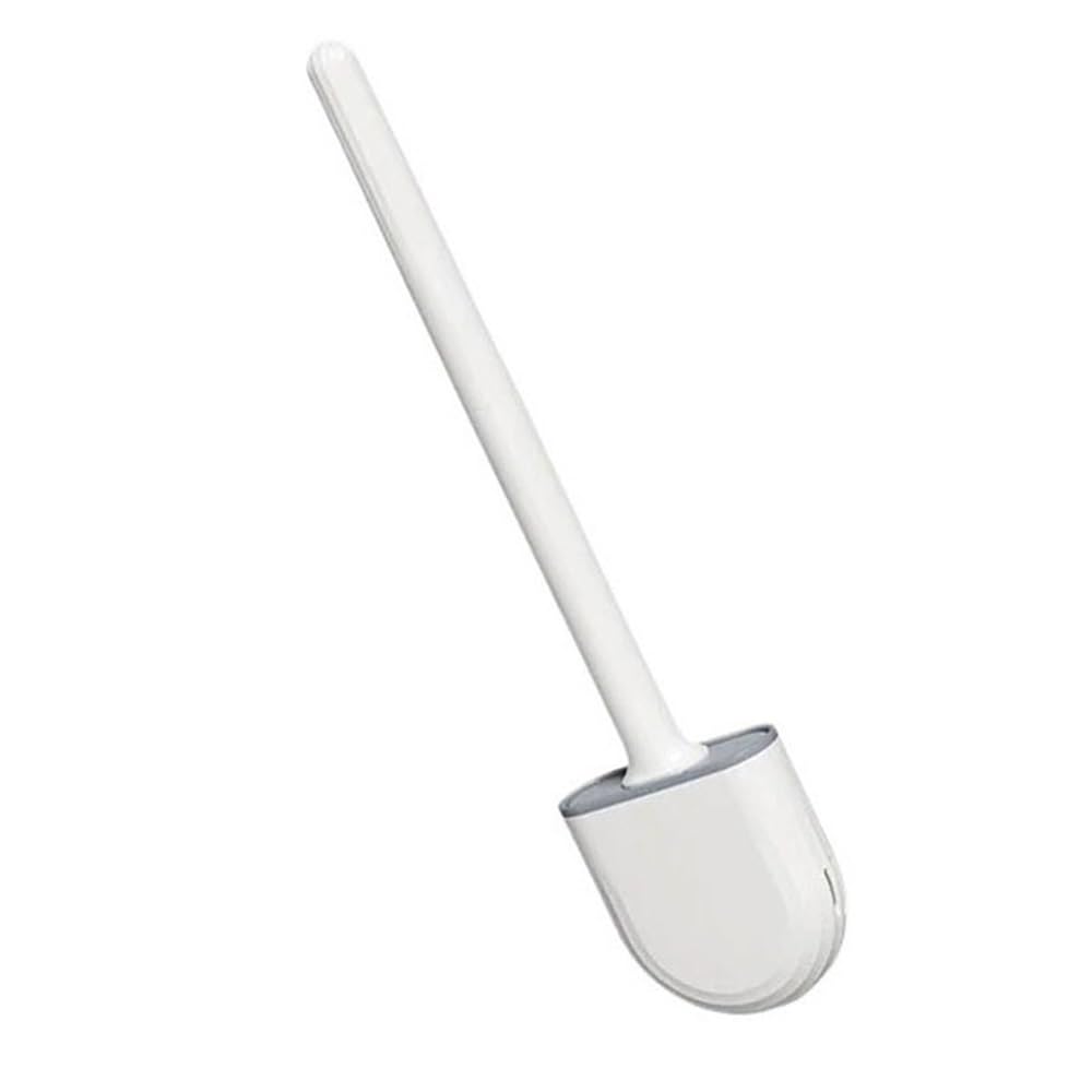 toilet brushes & holders Bathroom Tool Silicone Toilet Brush Holder Set Wall Mounted(White)