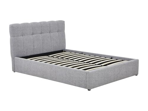 Vente unique Canapé abatible 140 x 190 cm   Tela bouclé   Gris   MAZIRI