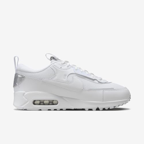 Nike Air Max 90 Futura Women's Shoes (FQ8888-100, White/Metallic Silver/Chrome) Size 10.54