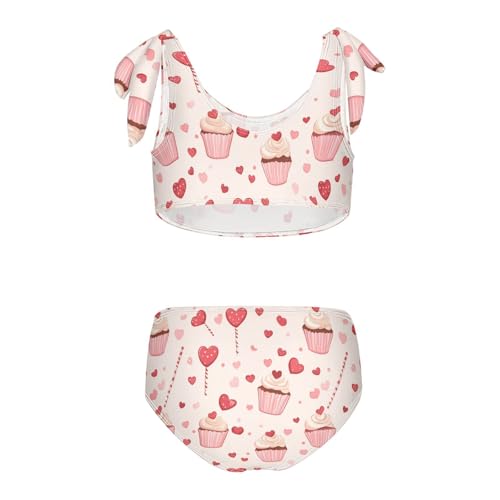 Wusikd Cupcakes Girls Swimsuits Two Piece Heart Swimwear Bikini Set for for Girls Size 3T2