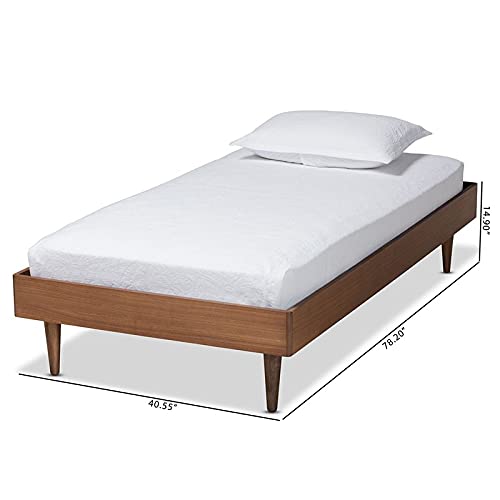 Baxton Studio Rina Ash Walnut Finished Wood Twin Size Platform Bed Frame #TOP7