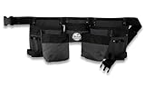 Graintex 11 Pocket Finisher Tool Belt, Premium Quality Rip-stop Canvas for Constructors, Electricians, Plumbers, Handymen (Black, 11 Pocket)