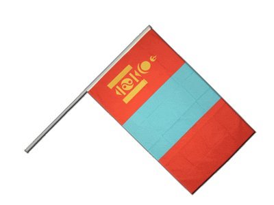 Drapeau Mongolie sur hampe pour décoration culturelle et défilé