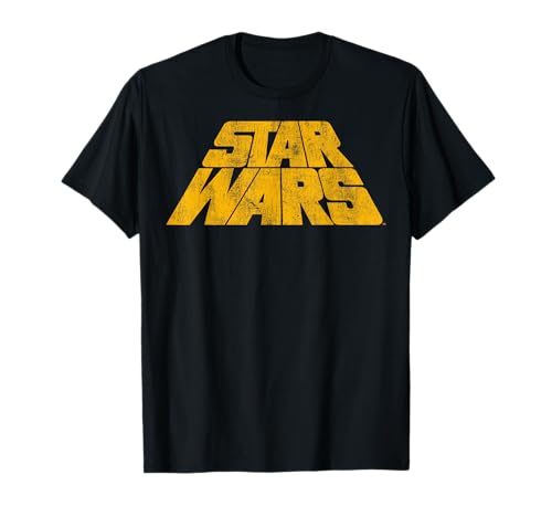 T-shirt Star Wars pour homme en coton noir avec logo slanted scroll