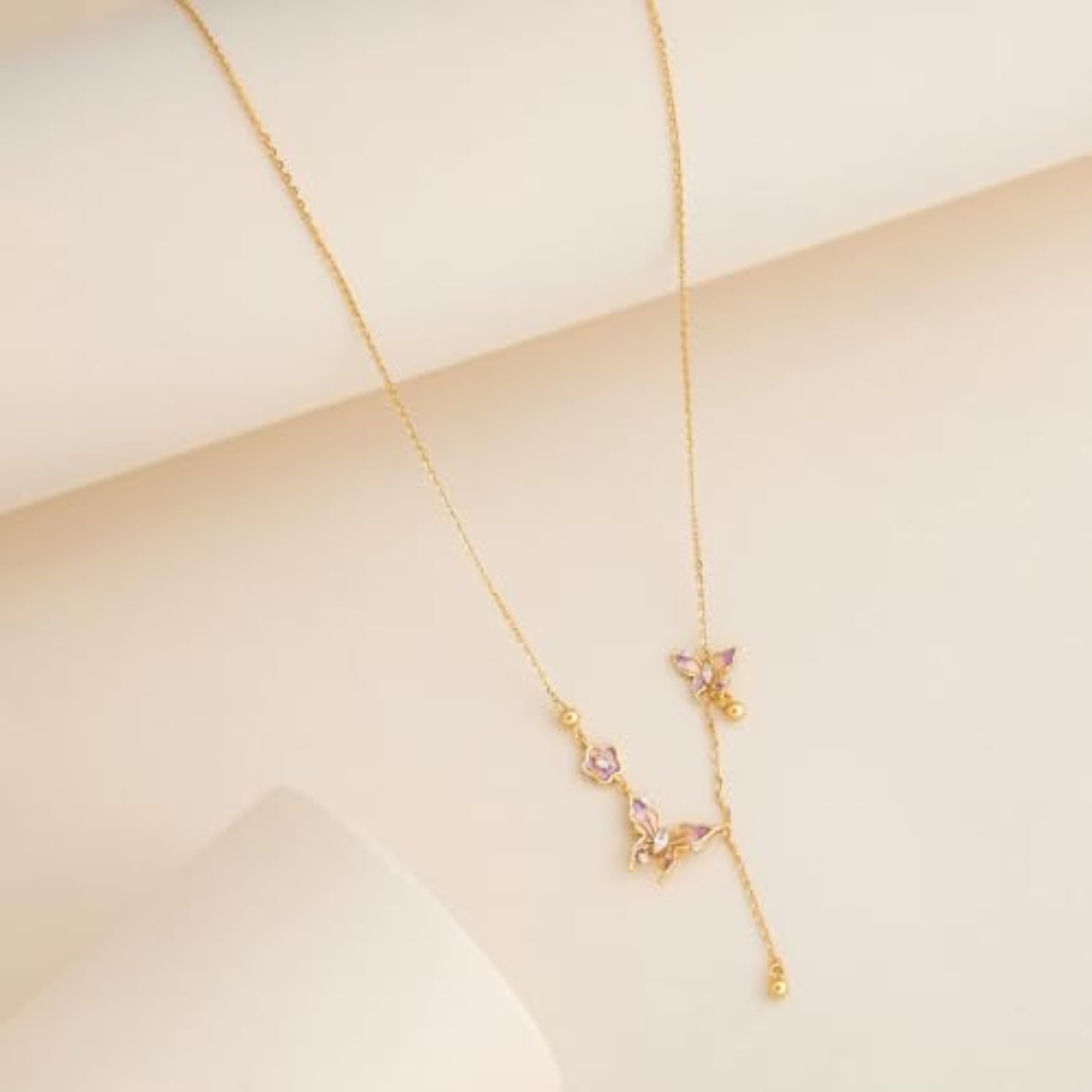 Lavender Gold Plated 92.5 Silver Pendant Necklace