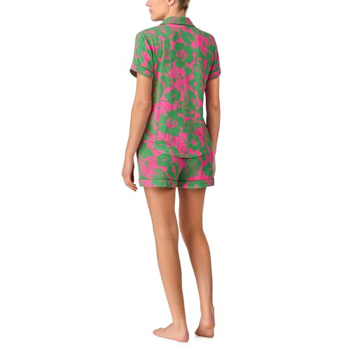 Image of kate spade new york Short Sleeve Brushed Jersey Notch Boxer Pajama Set