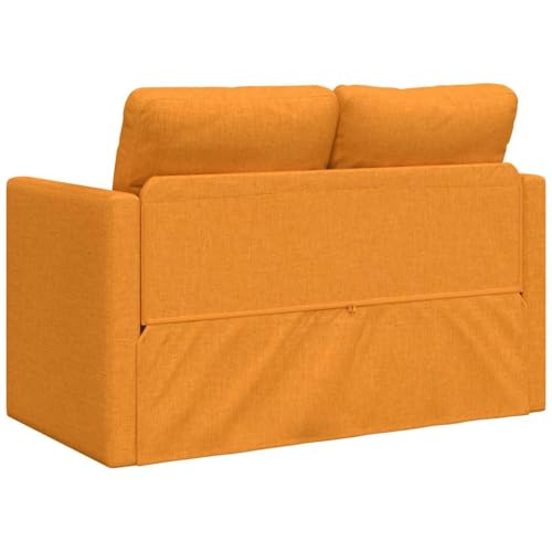 Sofá de suelo amarillo oscuro de dos plazas en tela con estructura de metal 8