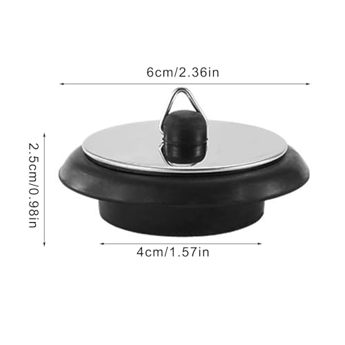 Tapón de goma para fregadero y bañera, uso múltiple, con gancho manual, 40 mm miniatura 5