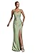 Plakend Corset Mermaid Prom Dresses with Slit Spaghetti Straps Long Bridesmaid Dress Navy Blue for Wedding Guest Size 2