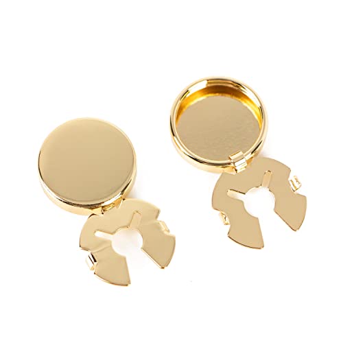 Image of 8Pcs Button Covers for Mens Shirts, Tuxedo Fake Studs | Fits regular dress shirts, button cover cufflinks, brass metal, sleek polished finish, secure clip on, groomsmen accessories