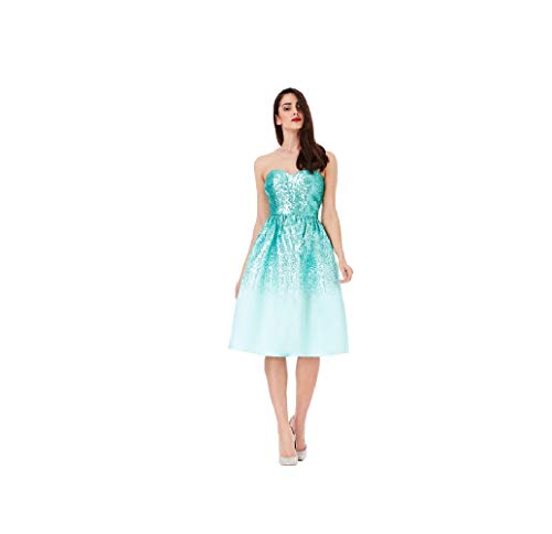 Goddiva Robe mi-Longue à Sequins et décolleté en Coeur (38/10uk, Menthe)