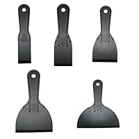 Kunststoffspachtelmesser-Set aus Kunststoff, flexible Spachtelmesser, Schaber, Werkzeug, flexibles Schaber-Set, Putzwerkzeug, Füllmesser-Set zum Flicken, Spachteln, Tapeten (schwarz, 5 Stück)