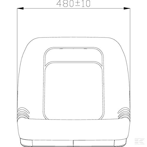 Traktor Sitz schwarz PVC 462 x 545 x 480 mm GOPART