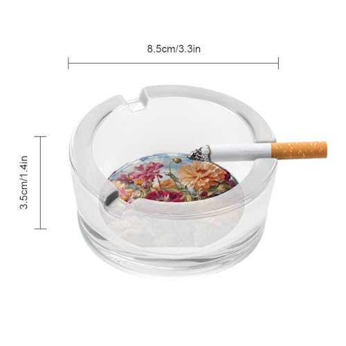 Cendrier rond en verre coloré pour table basse et balcon