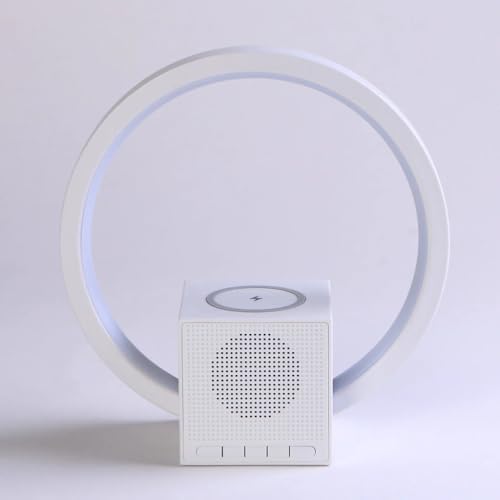 Image of Bigsmall Aura LED Lamp with Wireless Charging & Bluetooth Speaker | Touch Control, RGB Night Light, Desk Lamp for Bedroom, Living Room & Office
