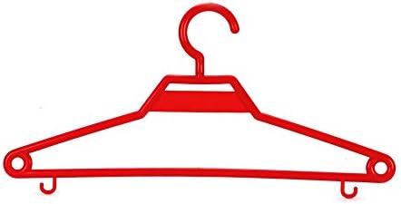 Classic Polypropylene Plastic Cloth Hanger Set of 6, Red