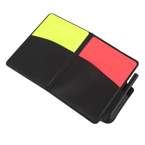 KOMBIUDA Thick Soccer Referee Cards Kit with Record Book Pencil and Case Ideal for Matches