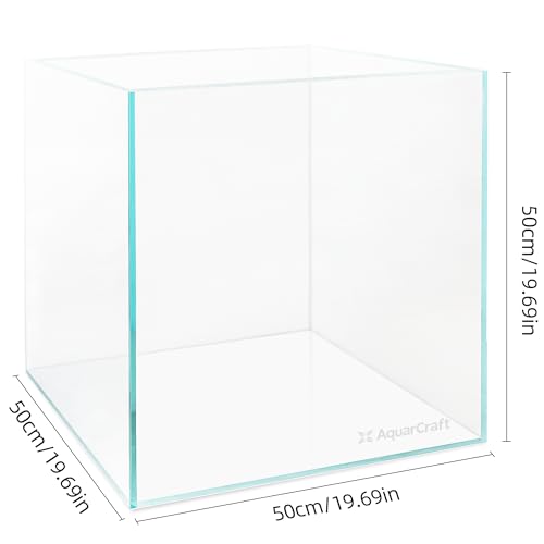 Image of 31.5 Gallon Rimless Aquarium, Ultra Clear Low Iron Cube Tank | 8mm low iron glass, 19.7 x 19.7 x 19.7 in cube design for aquascaping, planted tanks, freshwater fish and shrimp