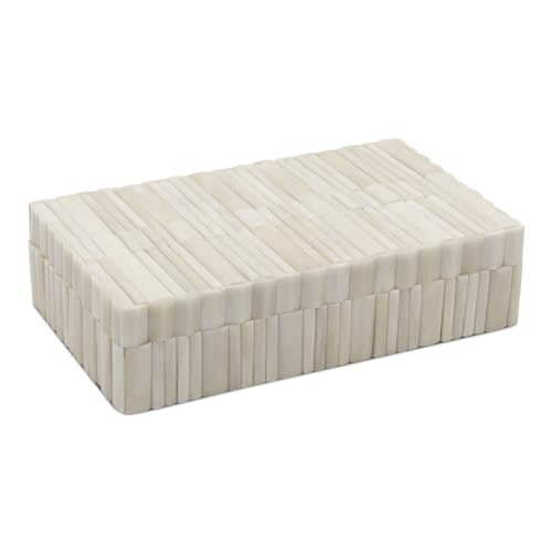 Image of Handicrafts Home Decorative Box - Handmade Jewelry Organizer Box with Lid - Keepsake Box for Home Decor, Jewelry, Accessories, Collectibles - Modern Wooden Storage Box - Stem, 10X6X2.5 inch