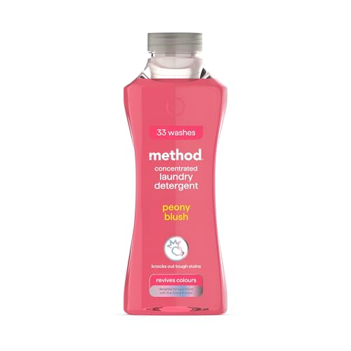 method Concentrated Laundry Detergent, Washing Liquid Fresh Peony Blush Scent,1 x 33 Washes, 1x 990ml