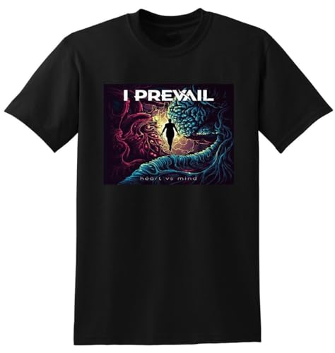 T-shirt I Prevail Heart vs Mind noir avec cover vinyle CD pour fan