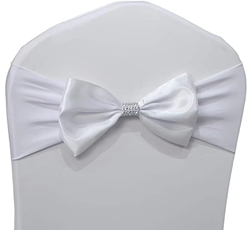 Sash Bow Spandex Chair Sashes Bows Tied for Wedding Chairs Decora...