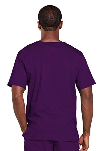 Image of Cherokee Scrubs for Men & Women V-Neck Scrub Top with 4 Pockets, Cotton Blend Soft Stretchy Easy Care Nursing Uniform - 4725