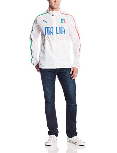 Veste à enfiler FIGC Italia coupe-vent blanc taille S sport homme