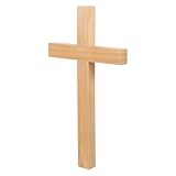 DEARMAMY Holz Wandkreuz 33cm Massivholz Jesuskreuz Figur für Christliche Gebete Taufe und Konfirmation Dekoratives Kreuzsymbol für Kirchen und Wohnraum