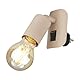 BRILONER - Wandleuchte innen mit Schalter, schwenkbar, E27 Fassung, Steckdosenlicht, Steckerleuchte, Leselampe, Wohnzimmerlampe, Wandlampe, Flurlampe, Wandbeleuchtung, 9,5 x 6,7 x 7,8 cm, Beige