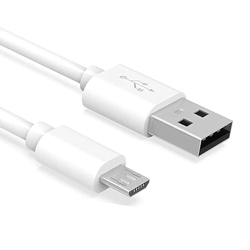6ft Long USB to Micro-USB Cable Cord Accessory Designed for Old (2019 and Older) Kindle Paperwhite E-Readers, Oasis and Fire Tablets (White)