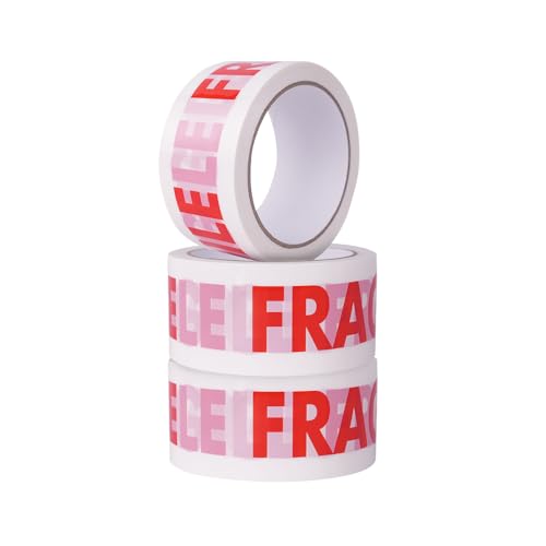 ARVO Cinta de embalaje – Cinta de embalaje – Cinta – Cinta – 3 rollos (48 mm x 60 m) – Cinta frágil para cajas de embalaje, cinta adhesiva de embalaje segura para mudanzas