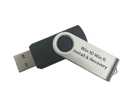 64GB Bootable Win10 & Win11, USB for Install and Reinstall, Reset Password,Network Drives (WiFi & LAN), Supported UEFI and Legacy, Compatible All Brands