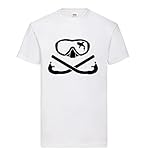  Shirt84.de - Camiseta para hombre, diseño de tiburón con gafas de buceo Blanco S