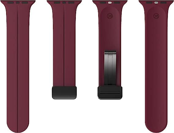Image of Printme Silicone Sport Band Compatible with Apple Watch 38mm 40mm 41mm 42 mm 44 mm 45 mm 49 mm, Magnetic Clasp Adjustable Strap Compatible for iWatch Series SE Series 1-8