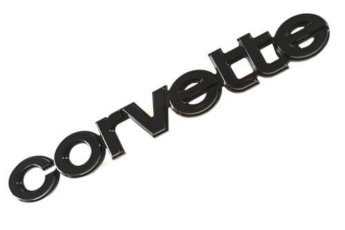 Image of Replacement for Corvette 1980-1982 C3 Rear Bumper Emblem Badge Script Corvette New (Black)