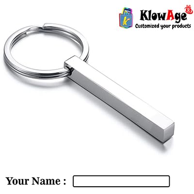 Image of KlowAge Personalized Custom Message Names Bar Keychain