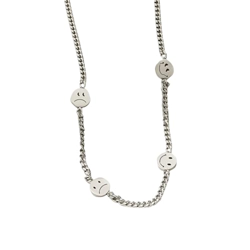 Collier en argent sterling avec petit visage souriant le cadeau idéal pour fille