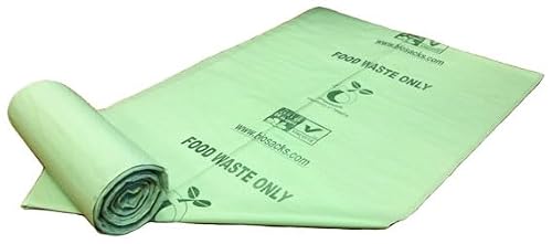 Image of SAI-PAC 40L Compostable Biodegradable Caddy Liners – 25 Bags x 2 Rolls, EN 13432 Certified Bin Liners, Eco-Friendly Garbage Bags for Kitchen Food Waste, Garden, Office & Household – Pack of 2