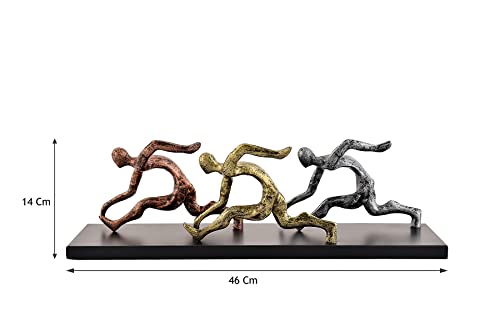 Yinkadcor Running Men Modern Sculptur Metal Art Decor For For Office, Gym, Home, Ideal Gift For Fitness Enthusiast, Runners, Athlete, Sprinter, Jogger, Footballer, Sportman Unframed Size- 14 X 46 Cm #TOP3