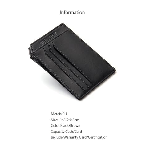 Womens wallet Mini Wallets Men Card Holder Simple No Zipper Solid Cash Purses Popular Small Money Bags(Black)3